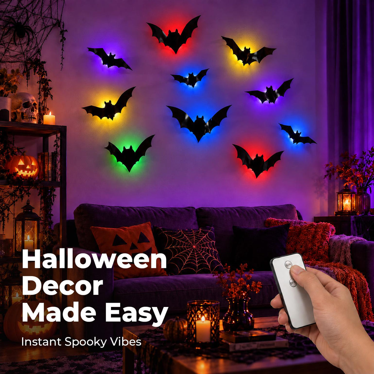 🎃🦇 3D Bat Light LED Decorations