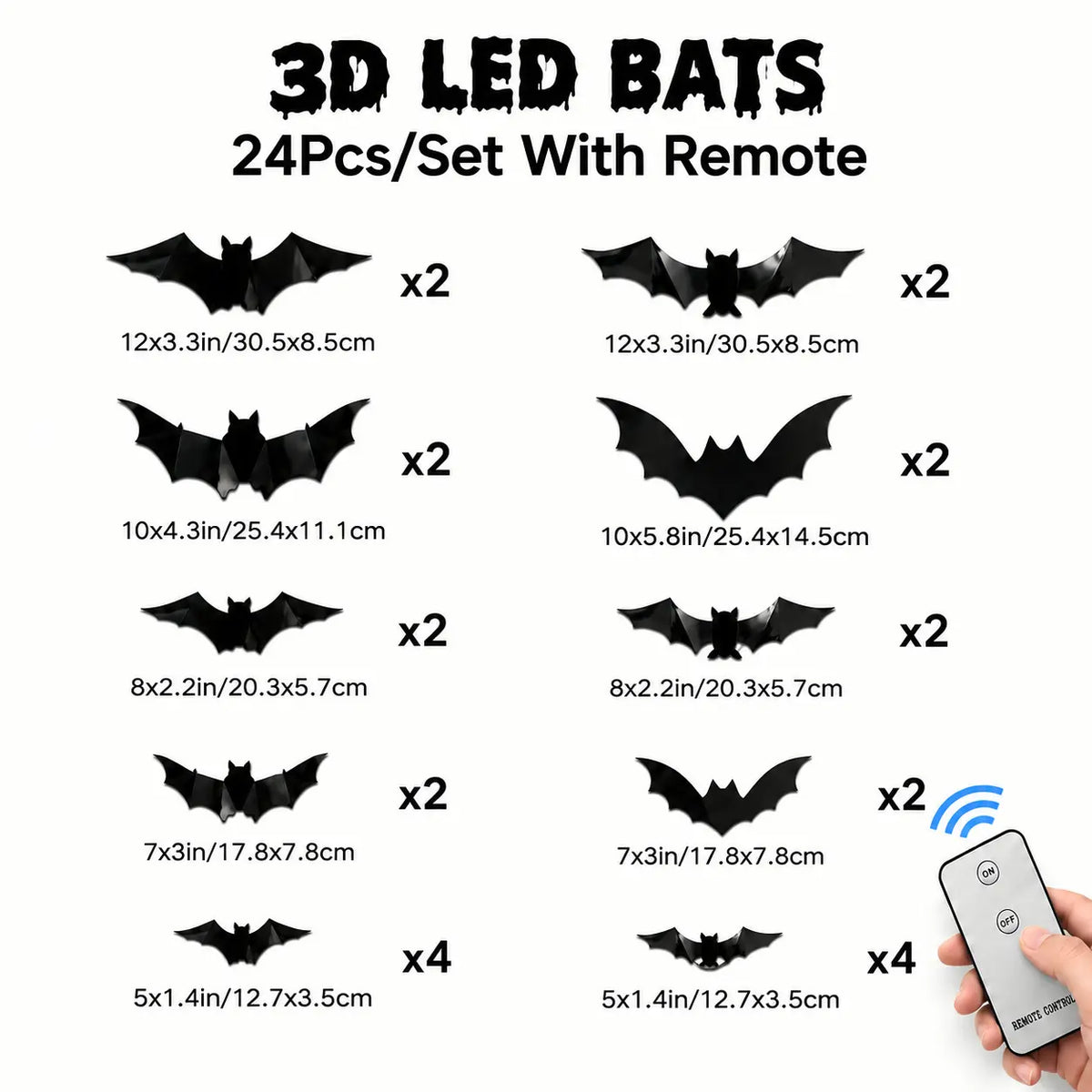 🎃🦇 3D Bat Light LED Decorations