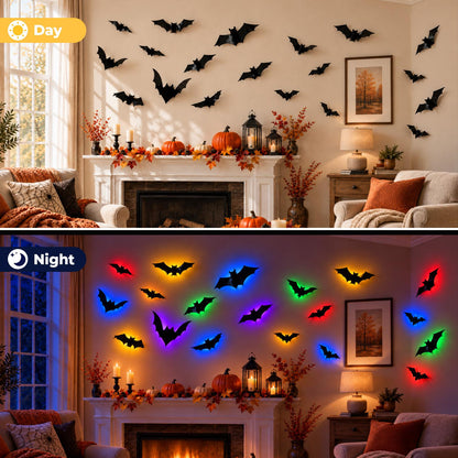 🎃🦇 3D Bat Light LED Decorations