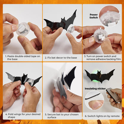 🎃🦇 3D Bat Light LED Decorations