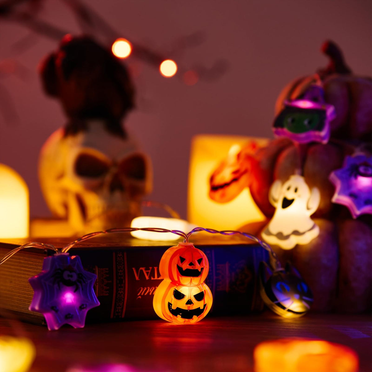 🎃👻Pumpkin Theme Battery-Operated LED String Lights✨