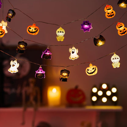 🎃👻Pumpkin Theme Battery-Operated LED String Lights✨
