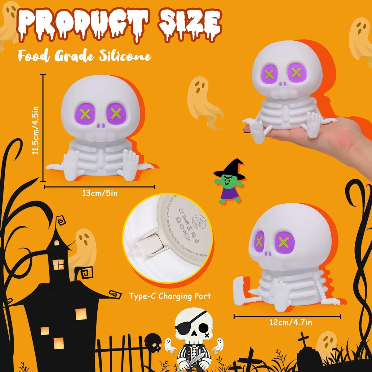 👻Silicone Halloween Skull Night Light🎃